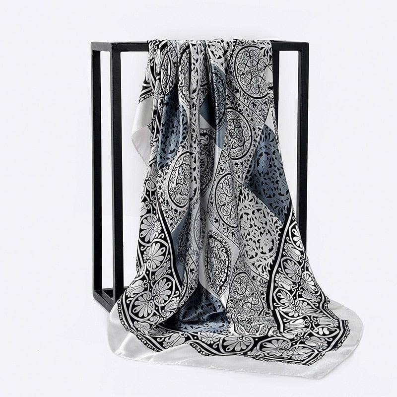 Square Silk Scarves Women 90*90cm Satin Hijab Scarf Muslim Female Chiffon Shawls And Wrap Hair Head Scarves Pareo Bandanna