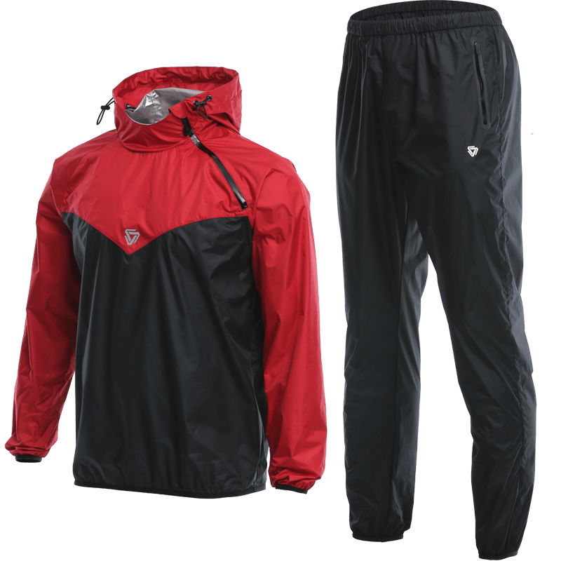 VANSYDICAL Sauna Suit Men Gym Clothing Set Hoodies Pullover Sportswear Running Fitness Weight Loss Sweating Sports Jogging Suit