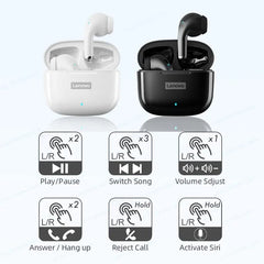 Lenovo LP40 Pro Earphones Bluetooth 5.0 Wireless Sports Headphone Waterproof Earbuds with Mic Touch Control TWS Headset