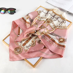 Square Silk Scarves Women 90*90cm Satin Hijab Scarf Muslim Female Chiffon Shawls And Wrap Hair Head Scarves Pareo Bandanna