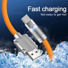 Samsung 120W 6A Super Fast Charge USB C Liquid Silicone Cable For iphone Samsung Quick Charger Type-C Data Wire