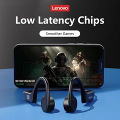 Lenovo X4 Bone Conduction Bluetooth Headphone Sports Earphone Waterproof Wireless Headset with Mic Ear Hook TWS Bass Hifi Stereo