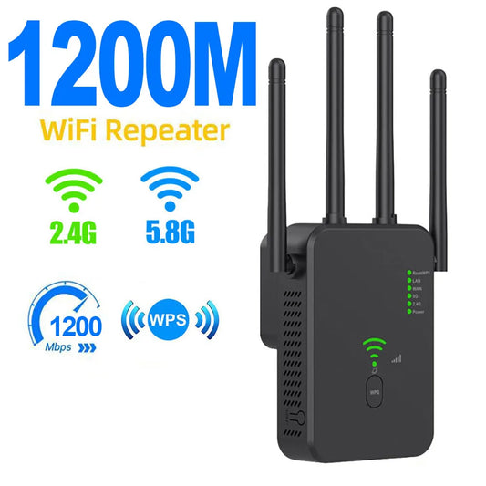 Wireless WiFi Repeater Wifi Signal Booster Dual-Band 2.4G 5G WiFi Extender 802.11ac Gigabit WiFi Amplifier WPS Router