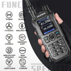 Two Way Radio UV-21 Pro V2 Wireless Copy Frequency Tri Band Powerful Waterproof Long Range UV-5R 22Pro S22 Type-C