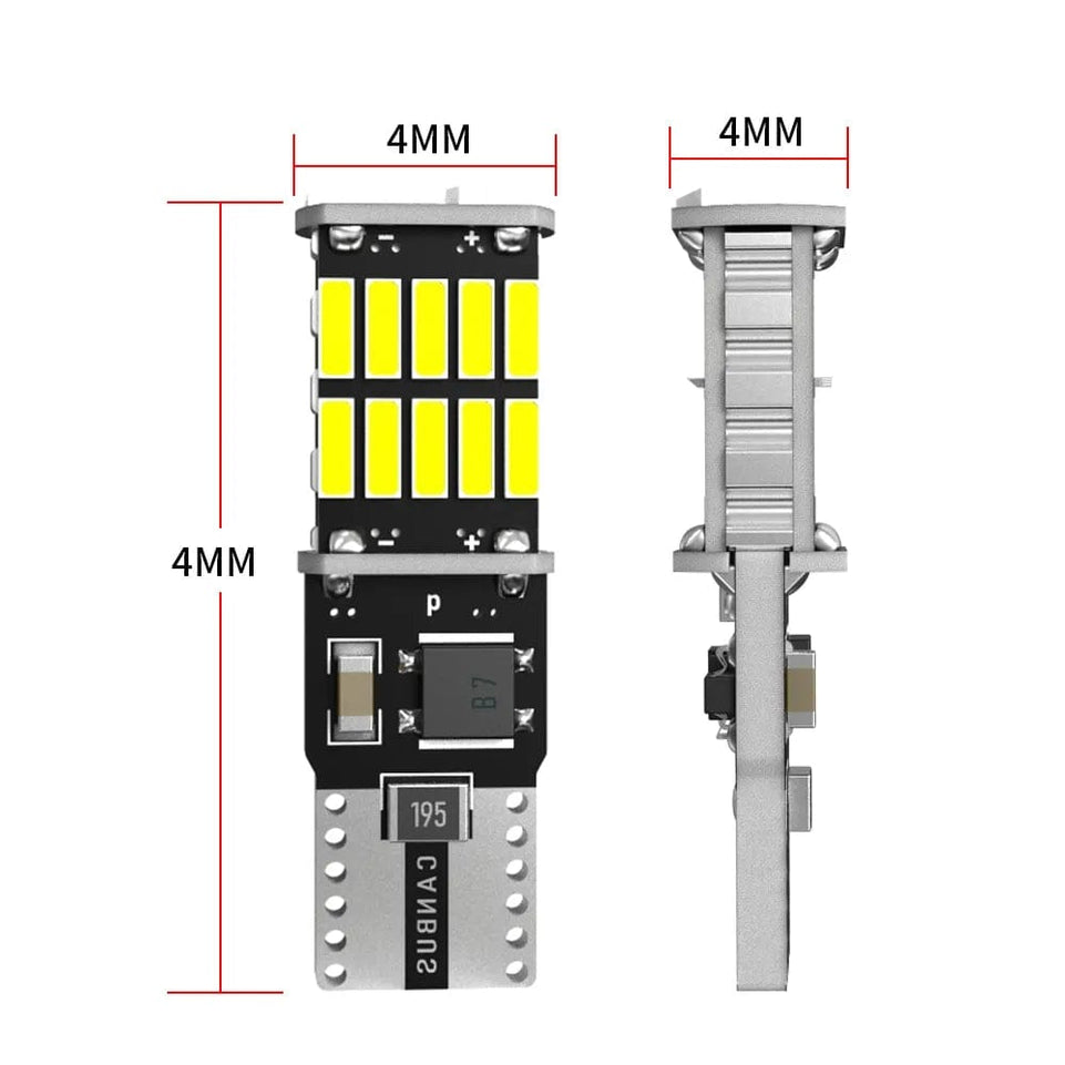 2pcs T10 high power 4014 26SMD car LED  W5W bulb canbus no error interior dome lights auto width reading lamp white red amber 12V