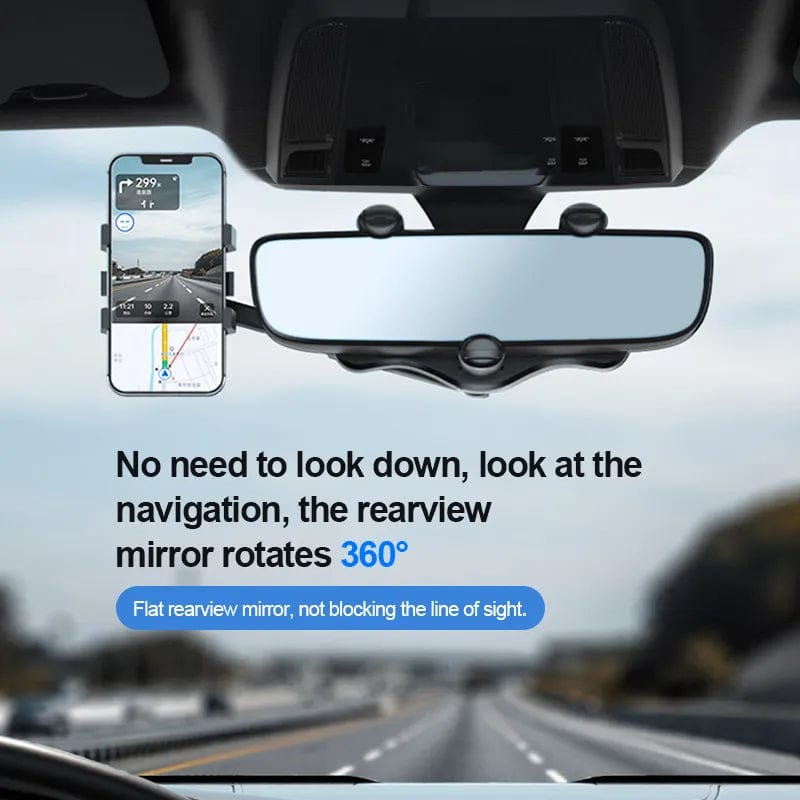 Universal Car Rearview Mirror Phone Holder 360 Degree Rotation Car Phone Holder Mount Stand For Dash Cam GPS Smartphone Bracket