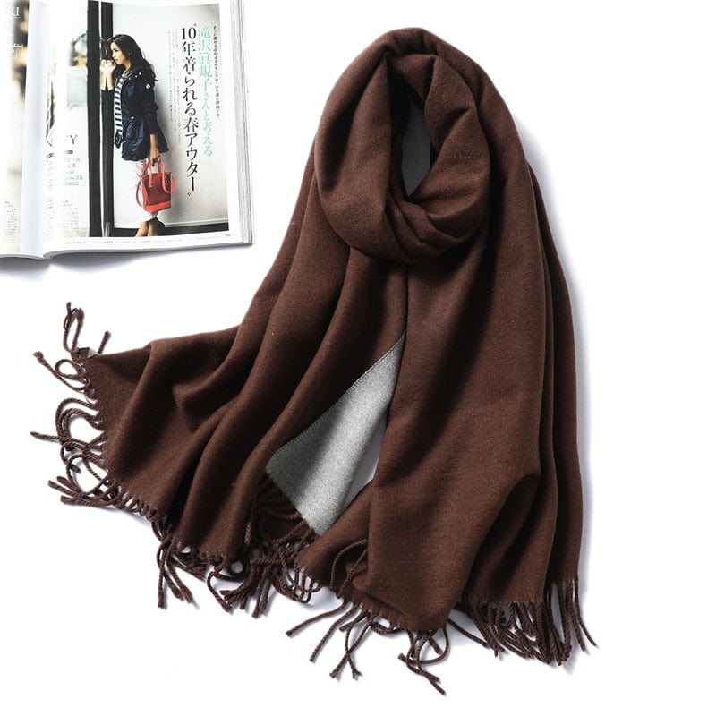 Winter Cashmere Scarf Women Thick Warm Shawls Wraps Lady Solid Scarves Fashion Tassels Pashmina Blanket Quality Foulard 2023 New