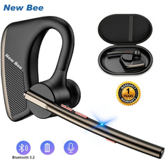 New Bee M50 Wireless Bluetooth Headset 5.2 Earphones Headphone with Dual Mic Hands-free Earbuds CVC8.0 Noise Cancelling Earpiece