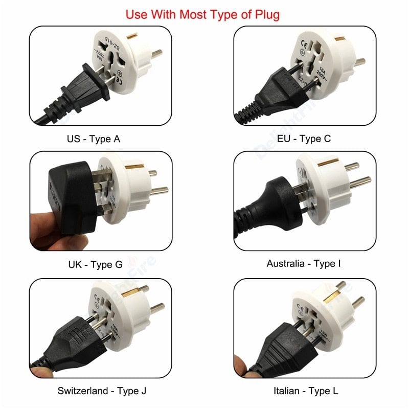 EU Plug Adapter Universal 16A EU Converter 2 Round Pin Socket AU UK US To EU Wall Socket AC 250V Travel Adapter High Quality