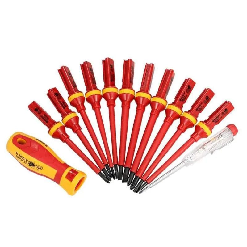 Insulated Screwdriver Set And Changeable Magnetic Slotted Bits Repair Tool 1PC/15PCS 380V/13PCS 1000V
