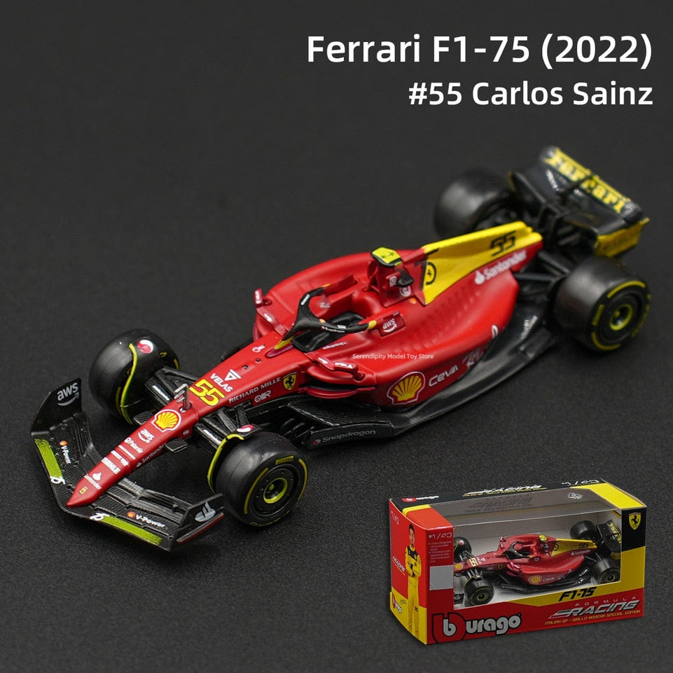 Bburago 1:43 2022 RB18 Red Bull RB16B SF1000 SF90 SF71H RB15 W10 F1 Racing Formula Car Static Simulation Diecast Alloy Model Car