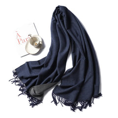 Winter Cashmere Scarf Women Thick Warm Shawls Wraps Lady Solid Scarves Fashion Tassels Pashmina Blanket Quality Foulard 2023 New