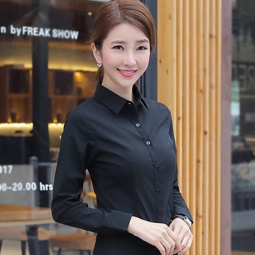 Korean Fashion Women Shirts White Shirt Women Long Sleeve Shirts Tops Office Lady Basic Shirt Blouses Plus Size Woman Blouse 5XL