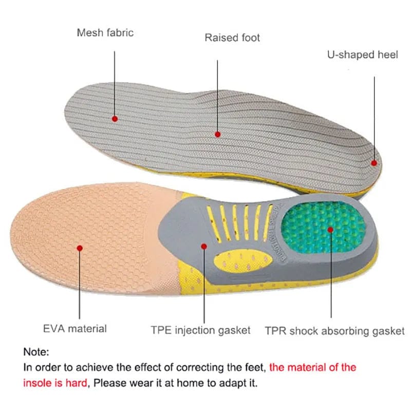 1 pair Orthopaedic Insoles Orthotics Flat Foot Health Sole Pad for Shoes Insert Arch Support Pad for Plantar Fasciitis Feet Care