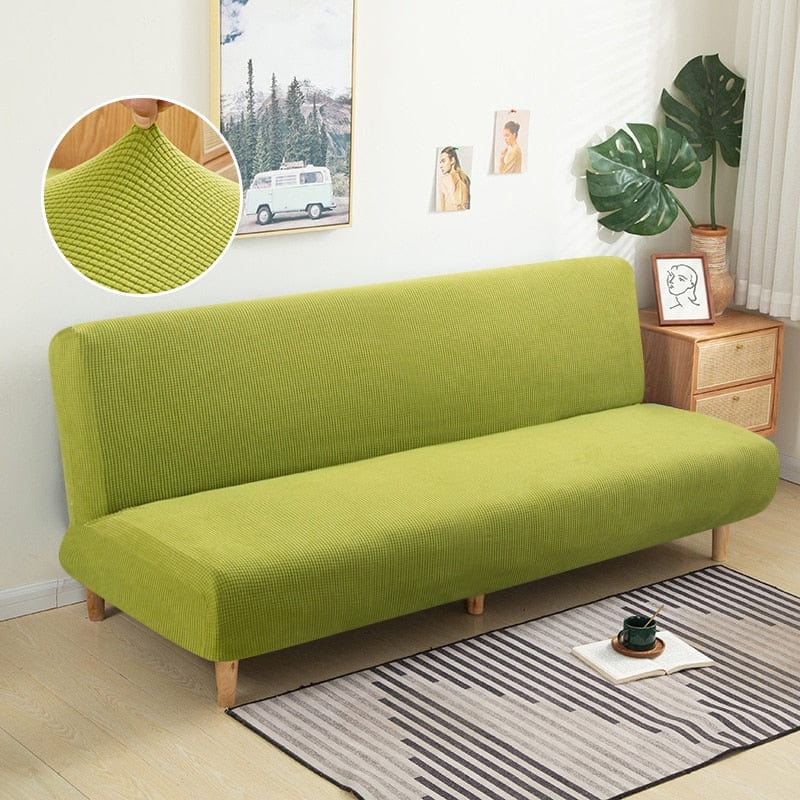 Polar Fleece Fabric Armless Sofa Bed Cover Solid Color Without Armrest Big Elastic Folding Furniture home Decoration Bench Cover