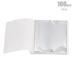 100/200 Sheets Imitation Gold Silver Foil Paper Leaf Gilding DIY Art Craft Paper Birthday Party Wedding Cake Dessert Decorations