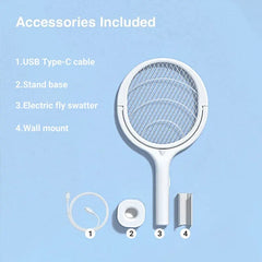 Insect Killer Racket Bug Safety Insulated Battery Powered Lamp ABS Adjustable Electric Mosquito Swatter