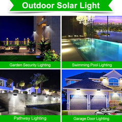 Solar 576 LED Outdoor Solar Power Lights Motion Sensor 3 Modes Waterproof Security Flood Lights for Outside Pathway Garden Garage Lamp