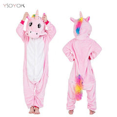 Kigurumi Children Winter Sleepwear Kids Unicorn Panda Pajama sets Baby Girls Boys Panda Licorne Onesies for 4 6 8 10 12 Years