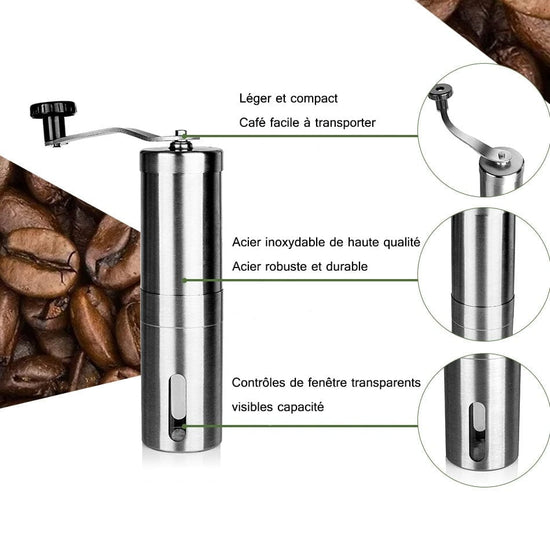 Manual Coffee Grinder Mini Stainless Steel Hand Handmade Coffee Bean Grinders Mill Foamer Kitchen Tool Coffee Accessories - Wowza