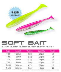 Soft Lures NEW SIZE 100mm 120mm T Easy Shiner Artificial Soft Baits Odour Added For Bass Fishing Wobblers