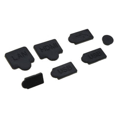 6pcs /7pcs Black Silicone Dust Plugs Set USB HDM Interface Anti-dust Cover Dustproof Plug for PS5 Game Console Accessories Parts