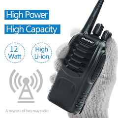 2/4PCS 12W Walkie Talkie Dual Band Portable Long Range Standby UHF 400-470MHz USB Ham Two Way Radio for Hunting