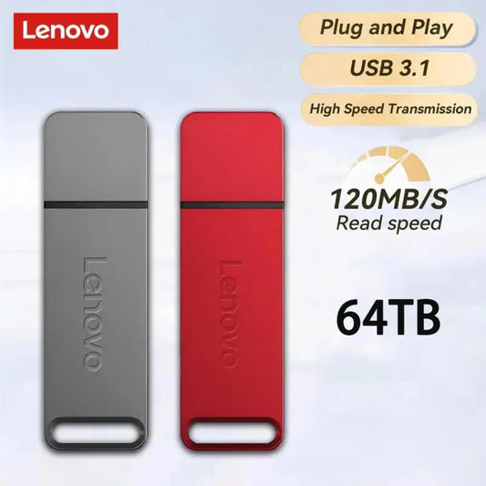 Lenovo 64TB USB Flash Drives 32TB High Speed Pen Drive 16TB USB 3.1 Flash Disk 4TB USB Stick 8TB USB Memory For Laptop Tablet PC