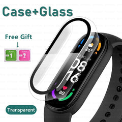 Upgrade 10D Film Glass for Xiaomi Mi Band 8 7 6 5 4 Screen Protector Miband Smart Watchband Protective Cover Case Strap Bracelet