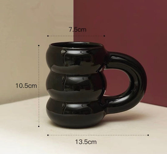 Creative Water Cup Ceramic Mug Nordic Coffee Cups with Big Handrip Colored Ceramics Big Juice Mugs - Wowza