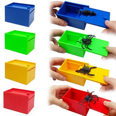 Trick Spider Funny Scare Box Wooden Hidden Box Quality Prank Wooden Scare Box Fun Game Prank Trick Friend Office Toys