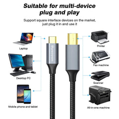 USB C to USB B 2.0 Printer Cable Electronic Organ Cable Type C USB B for Computer Laptop Phone to Fax Machine Scanner Universal