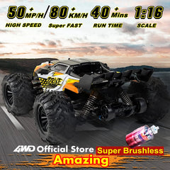 4WD 1:16 80KM/H Super Brushless 50KM/H Brushed RC Car 4x4 Off Road Remote Control High Speed Drift Monster Truck Toy  Kids Adult