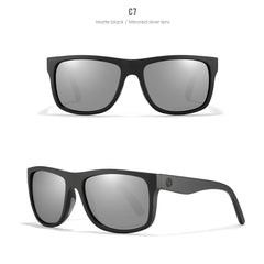 Polarised Sunglasses Men Sports Tridimensional Brand Logo TR90 Square Sun Glasses All Black With Zipper Case KD0721