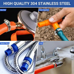 Hose Clamps Stainless Steel Screw Band  Car Fuel Tube Pipe Clamp Worm Gear Plier Tools Faucet Water Pipes Fasteners