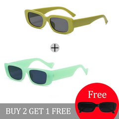 New Small Sunglasses Women Men Trendy Vintage Brand Designer Hip Hop Square Green Sun Glasses Female Eyewear UV400