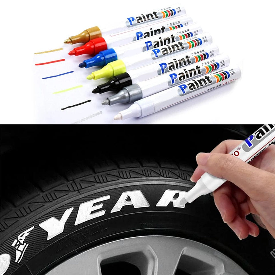 Car Tyre Painting Pen Waterproof Permanent Graffiti Touch Up Tyre Marker Auto Rubber Mark Pen