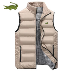 High Quality Vest Jacket Men's Fall and Winter Casual Comfortable Sleeveless Solid Colour Thickened Cotton Jacket