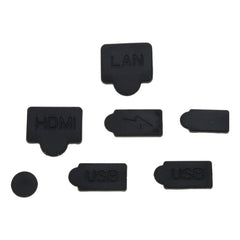 6pcs /7pcs Black Silicone Dust Plugs Set USB HDM Interface Anti-dust Cover Dustproof Plug for PS5 Game Console Accessories Parts