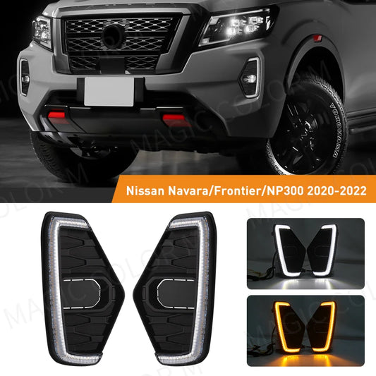 Nissan Navara NP300 2020 2023 LED Daytime Running Light DRL Driving Fog Lamp Fit  Waterproof Turn Signal Yellow