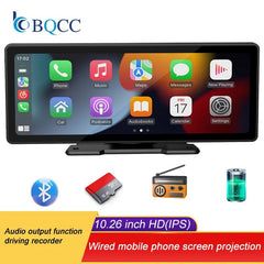 Wireless Car play Screen 10.26 Inch HD Rear Reversing Camera Car Radio DVR MP5 Multimedia Video Player Android Auto