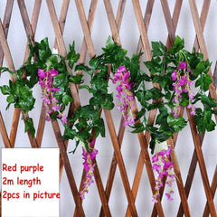 2x 7FT Artificial Wisteria Vine Garland Plants Foliage Trailing Flower flowers Outdoor home office hotel decor