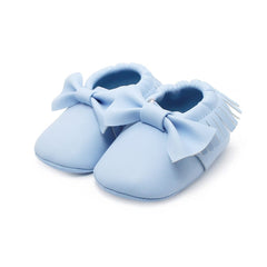 Baby Shoes Newborn Infant Boy Girl First Walker PU Sofe Sole Princess Bowknot Fringe Toddler Baby Crib Shoes Casual Moccasins