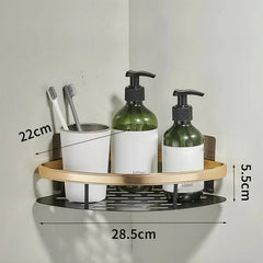 Bathroom Shelf Aluminium Alloy Shampoo Rack Makeup Storage Organizer Shower Shelf Bathroom Accessories No Drill Wall Corner Shelf