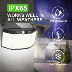 Solar 576 LED Outdoor Solar Power Lights Motion Sensor 3 Modes Waterproof Security Flood Lights for Outside Pathway Garden Garage Lamp