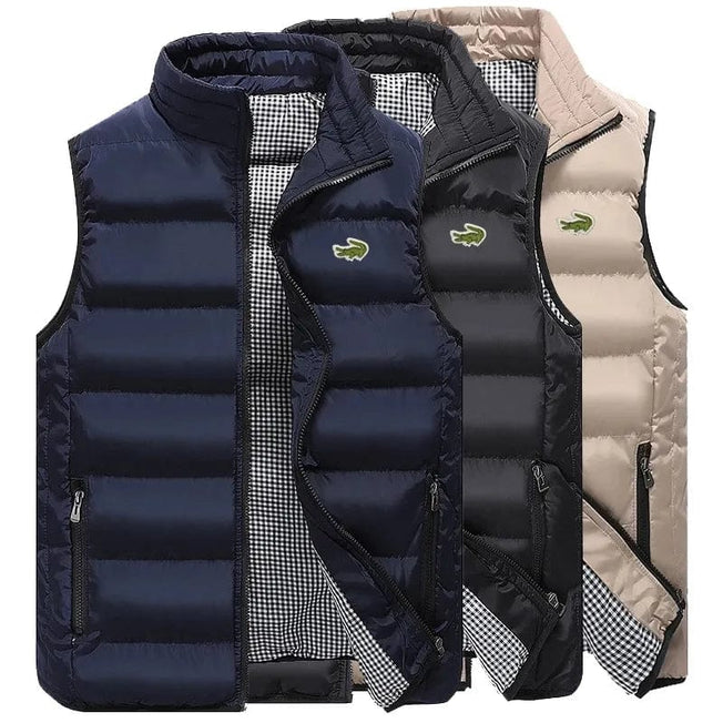 High Quality Vest Jacket Men's Fall and Winter Casual Comfortable Sleeveless Solid Colour Thickened Cotton Jacket