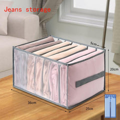 Jeans Compartment Storage Box Closet Clothes Drawer Mesh Separation Box Stacking Pants Drawer Divider Can Washed Home Organizer - Wowza