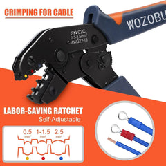 8-inch Wire Stripper crimper,Stripping,7inch Ratchet Crimping Press Plier Crimper Tool SN-02C for 0.2-2.5mm² Wire Insulated Terminal