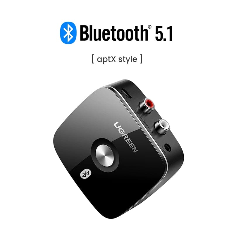 UGREEN Bluetooth Receiver 5.1 Wireless Auido Music 3.5 mm RCA aptX HD Low Latency Music Bluetooth 5.0 Sound 3.5mm 2RCA Adapter
