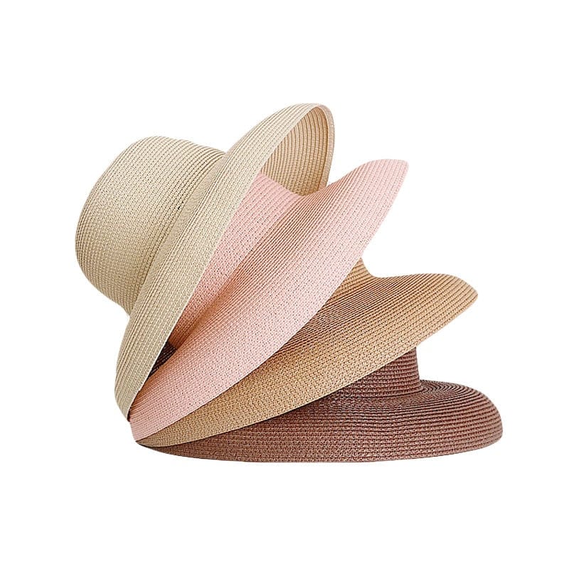 MAXSITI U  Summer Hepburn Style Vintage Design Straw Hat Women Girls Solid Color Beach Holiday  Big Sun Cap